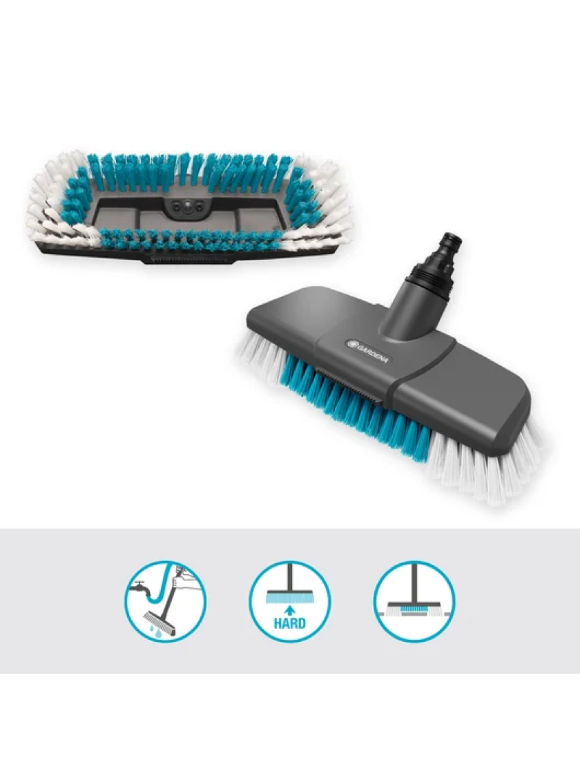 Щетка Gardena Cleansystem Handle Brush: используйте жесткую щетку для больших и труднодоступных поверхностей
