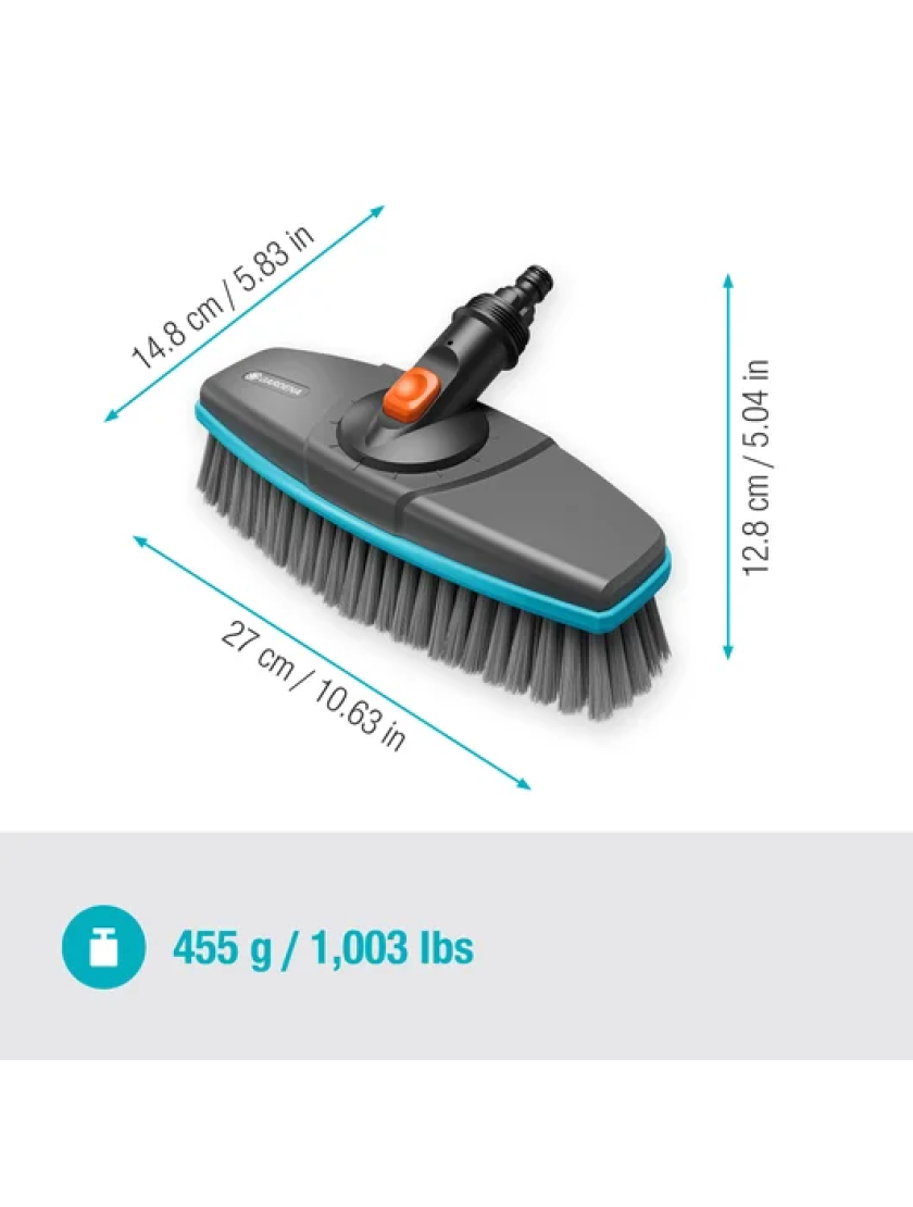 Щетка Gardena Cleansystem Handle Brush — мягкая чистящая щетка для больших и деликатных поверхностей